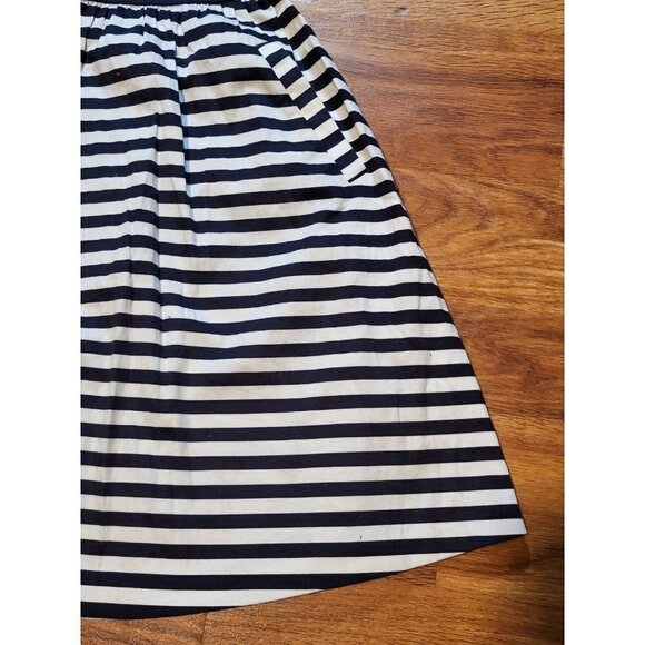 Zara Basics Size S Black & White Striped A‎ Line V Neck Dress - Picture 2 of 4
